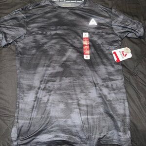 Reebok black & grey athletic shirt Size S #fitness #gymwear